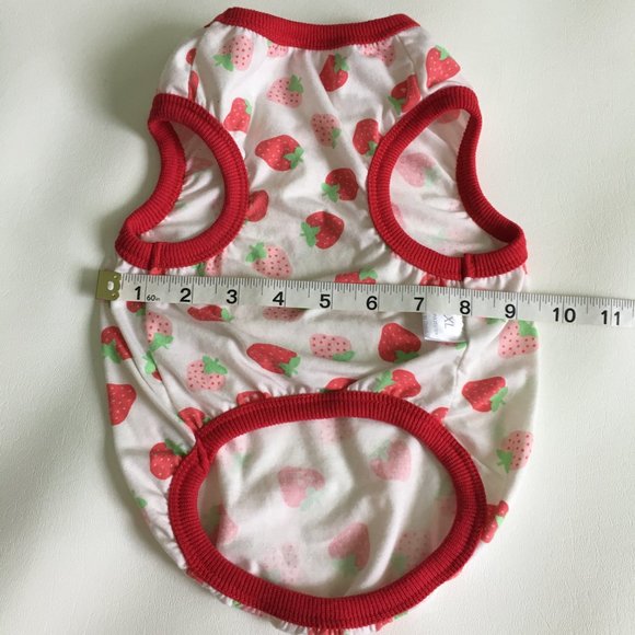 Dog Clothes Strawberry Print Tank Red Pink Size XL - Picture 6 of 7